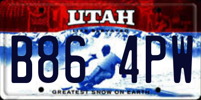 UT license plate B864PW