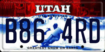 UT license plate B864RD