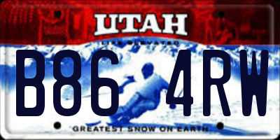 UT license plate B864RW
