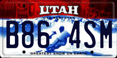 UT license plate B864SM