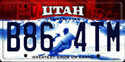 UT license plate B864TM