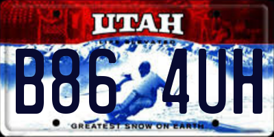 UT license plate B864UH