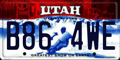UT license plate B864WE
