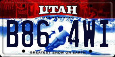 UT license plate B864WI
