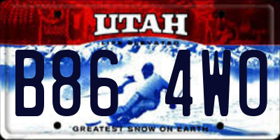 UT license plate B864WO