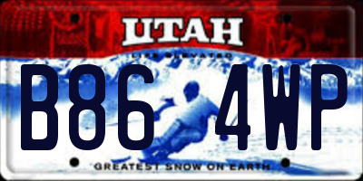 UT license plate B864WP