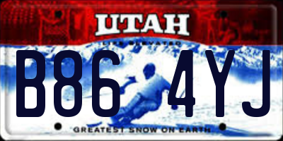 UT license plate B864YJ