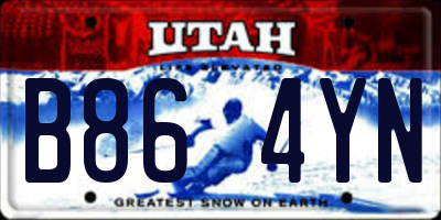 UT license plate B864YN