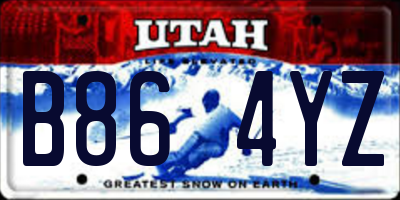 UT license plate B864YZ