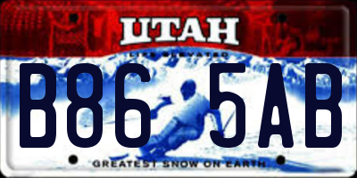 UT license plate B865AB