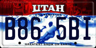 UT license plate B865BI