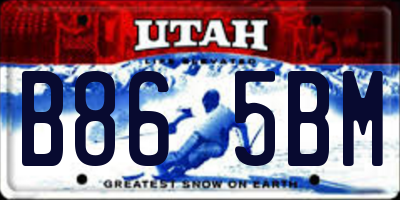 UT license plate B865BM
