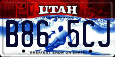 UT license plate B865CJ