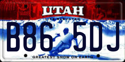 UT license plate B865DJ