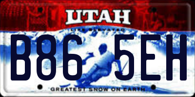 UT license plate B865EH