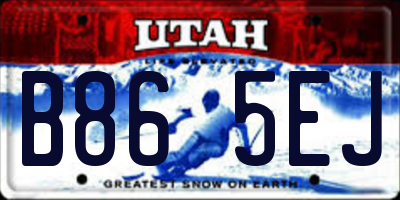 UT license plate B865EJ