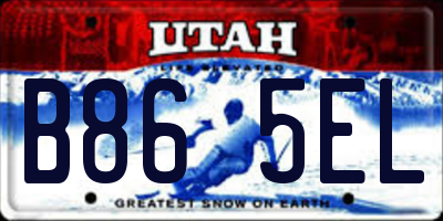 UT license plate B865EL