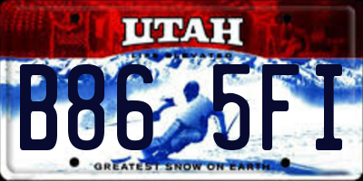 UT license plate B865FI