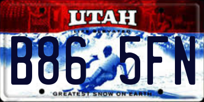 UT license plate B865FN