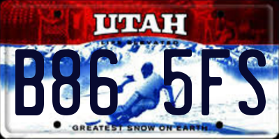 UT license plate B865FS