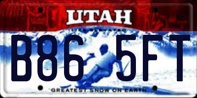 UT license plate B865FT