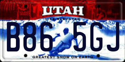 UT license plate B865GJ