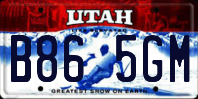 UT license plate B865GM
