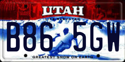 UT license plate B865GW