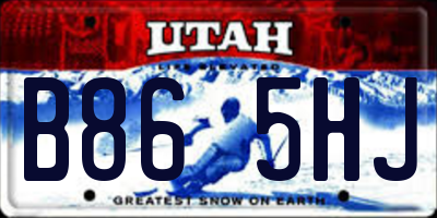 UT license plate B865HJ