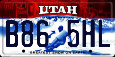 UT license plate B865HL