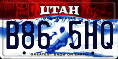 UT license plate B865HQ
