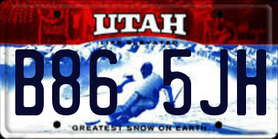 UT license plate B865JH