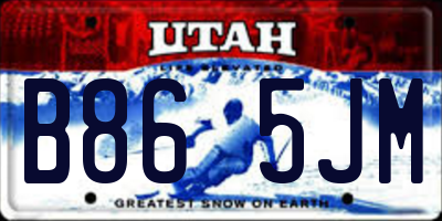UT license plate B865JM