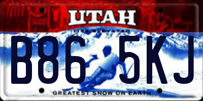 UT license plate B865KJ