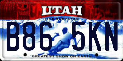 UT license plate B865KN