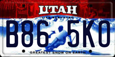 UT license plate B865KO