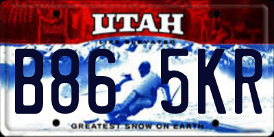 UT license plate B865KR