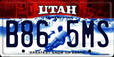 UT license plate B865MS