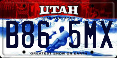 UT license plate B865MX