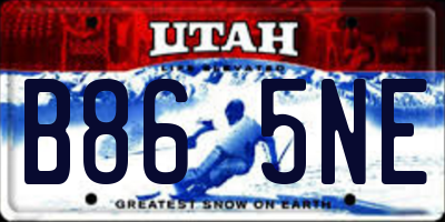 UT license plate B865NE