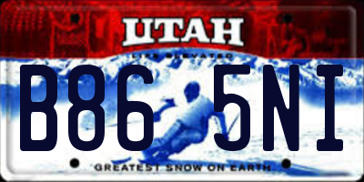 UT license plate B865NI
