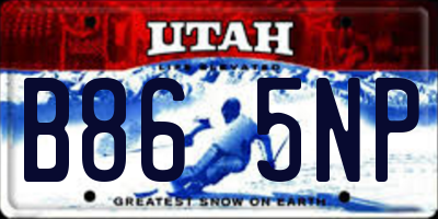 UT license plate B865NP