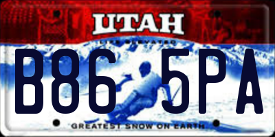 UT license plate B865PA