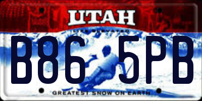 UT license plate B865PB