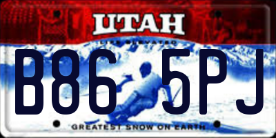 UT license plate B865PJ