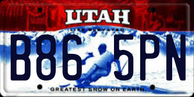UT license plate B865PN