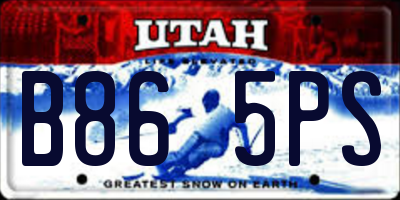 UT license plate B865PS
