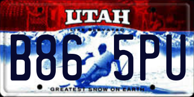UT license plate B865PU