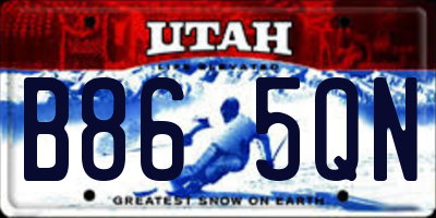 UT license plate B865QN