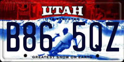 UT license plate B865QZ